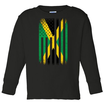 Jamaican Vintage Jamaica Flag Toddler Long Sleeve Shirt