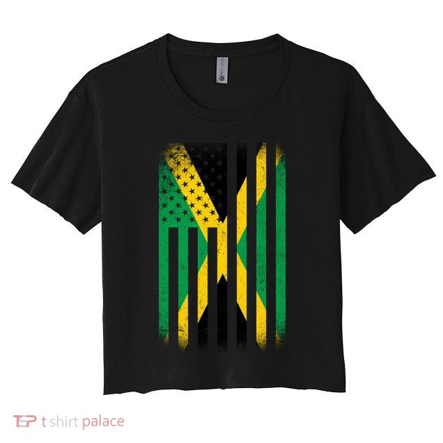 Jamaican Vintage Jamaica Flag Crop Top