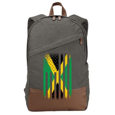 Jamaican Vintage Jamaica Flag Cotton Canvas Backpack