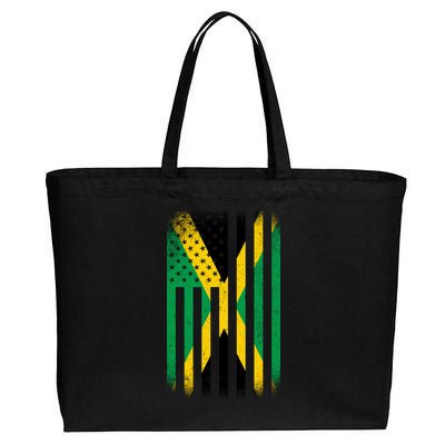 Jamaican Vintage Jamaica Flag Cotton Canvas Jumbo Tote