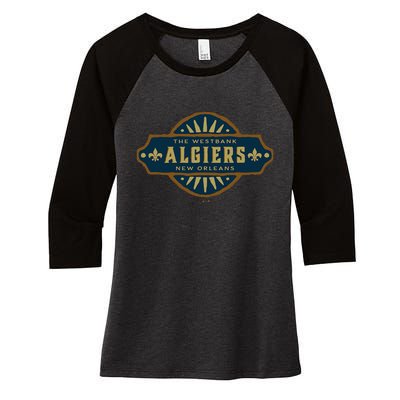 JCombs Algiers New Orleans Louisiana Women's Tri-Blend 3/4-Sleeve Raglan Shirt