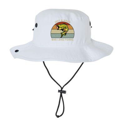 Just A Nana Who Loves Bass Fishing Funny Gift Grandma Fishing Cool Gift Legacy Cool Fit Booney Bucket Hat