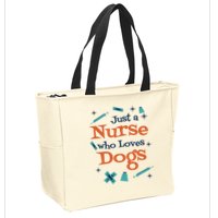 Just A Nurse Who Loves Dogs Zip Tote Bag