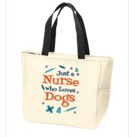 Just A Nurse Who Loves Dogs Zip Tote Bag