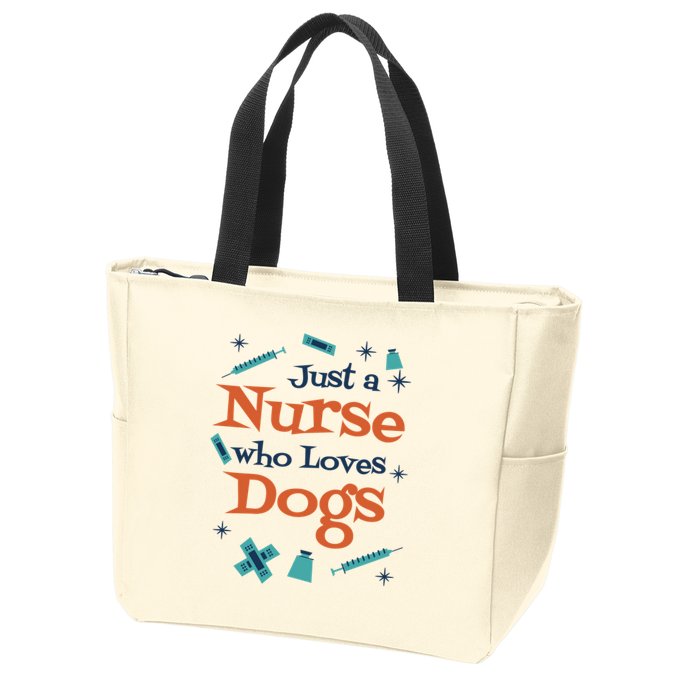 Just A Nurse Who Loves Dogs Zip Tote Bag