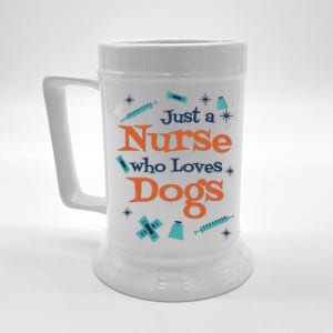 Just A Nurse Who Loves Dogs Beer Stein