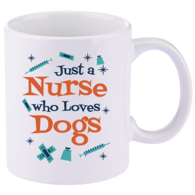Just A Nurse Who Loves Dogs 11oz C Handle Ceramic Mug