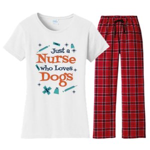 Just A Nurse Who Loves Dogs Women's Flannel Pajama Set