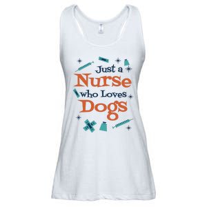 Just A Nurse Who Loves Dogs Ladies Essential Flowy Tank