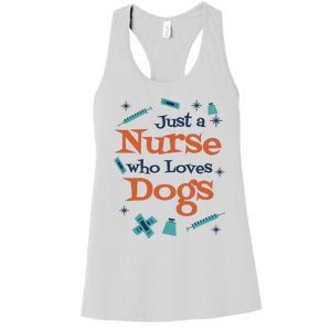 Just A Nurse Who Loves Dogs Women's Racerback Tank