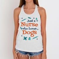 Just A Nurse Who Loves Dogs Women's Knotted Racerback Tank