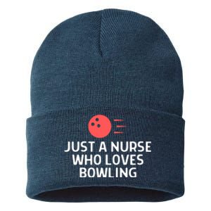 Just A Nurse Who Loves Bowling Outfit Women Sustainable Knit Beanie