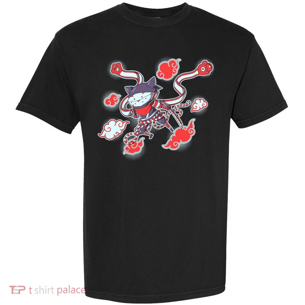 Japanese Anime Ninja Shinobi Cat Garment-Dyed Heavyweight T-Shirt