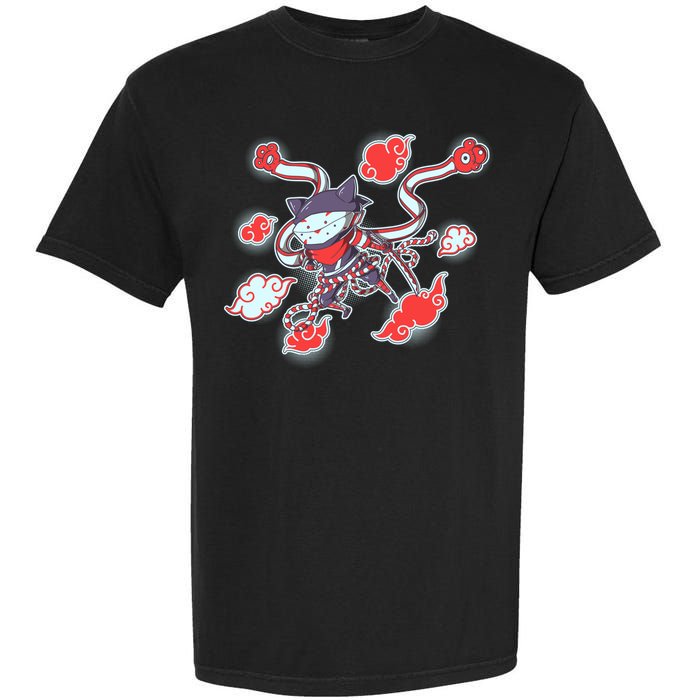 Japanese Anime Ninja Shinobi Cat Garment-Dyed Heavyweight T-Shirt