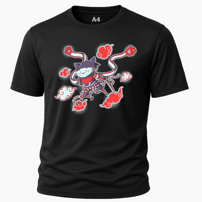 Japanese Anime Ninja Shinobi Cat Cooling Performance Crew T-Shirt