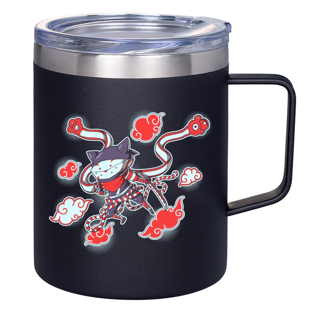 Japanese Anime Ninja Shinobi Cat 12oz Stainless Steel Coffee Mug