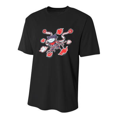 Japanese Anime Ninja Shinobi Cat Youth Performance Sprint T-Shirt
