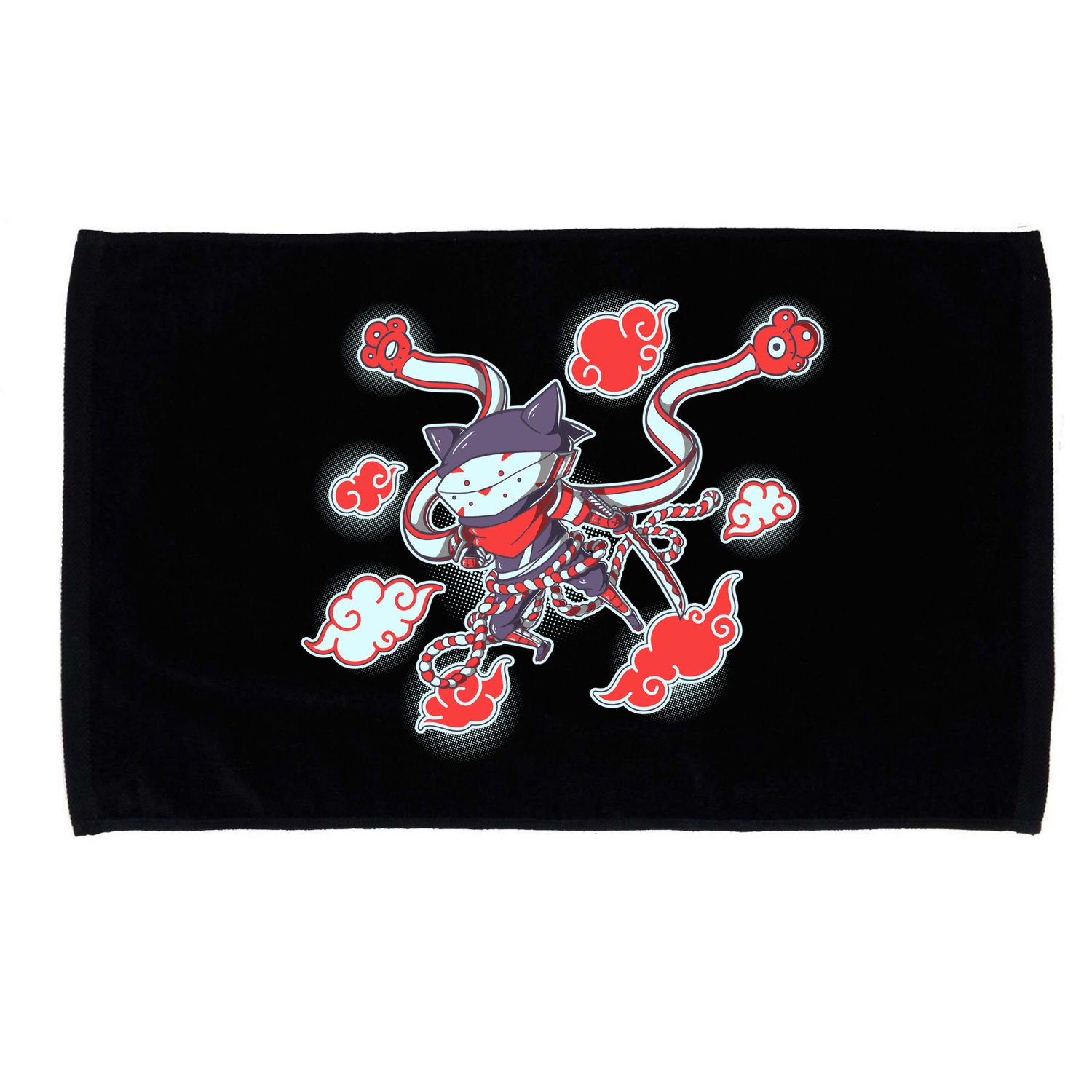 Japanese Anime Ninja Shinobi Cat Microfiber Hand Towel