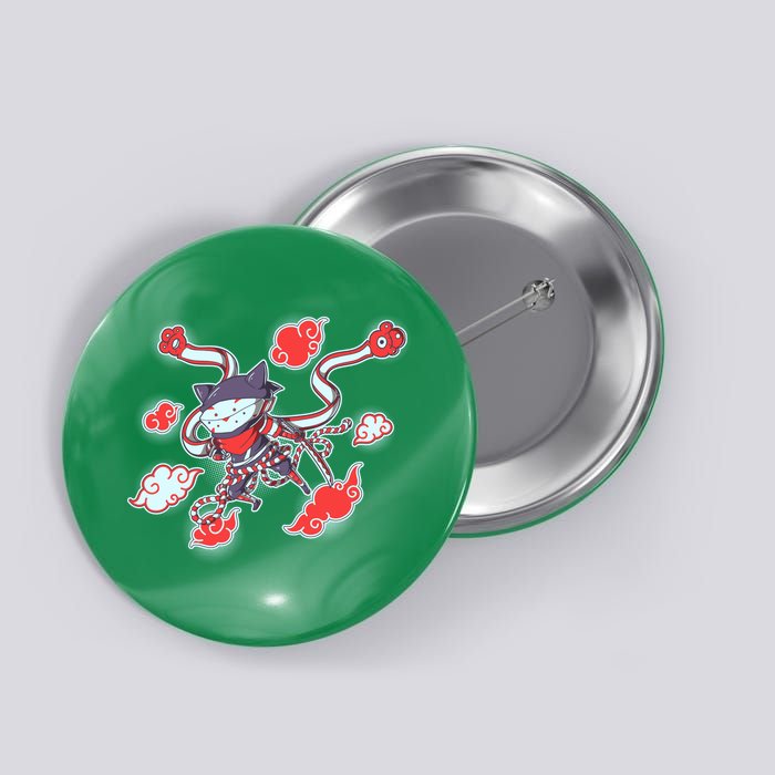 Japanese Anime Ninja Shinobi Cat Button