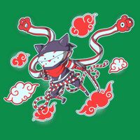 Japanese Anime Ninja Shinobi Cat Button