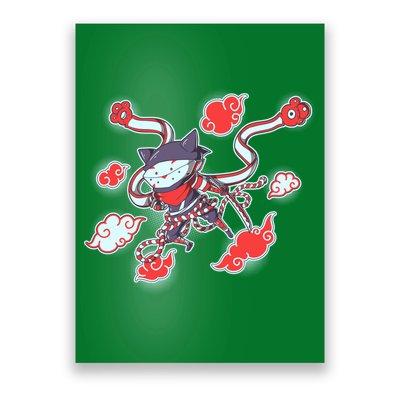 Japanese Anime Ninja Shinobi Cat Poster