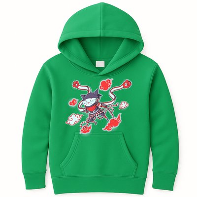 Japanese Anime Ninja Shinobi Cat Kids Hoodie