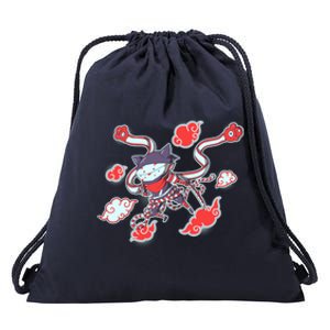 Japanese Anime Ninja Shinobi Cat Drawstring Bag