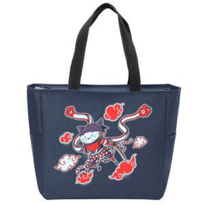 Japanese Anime Ninja Shinobi Cat Zip Tote Bag