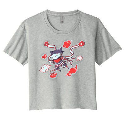 Japanese Anime Ninja Shinobi Cat Women's Crop Top Tee