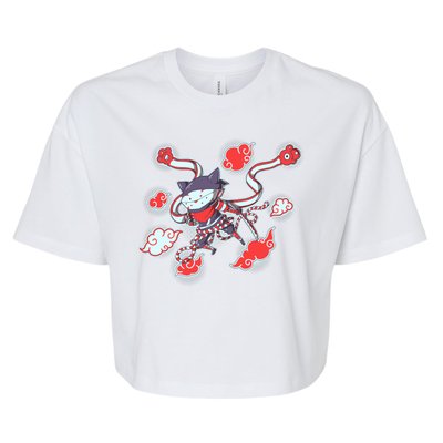 Japanese Anime Ninja Shinobi Cat Bella+Canvas Jersey Crop Tee