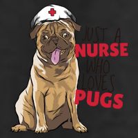 Just A Nurse Who Loves Pugs 7 Panel Mesh Trucker Snapback Hat