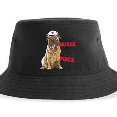 Just A Nurse Who Loves Pugs Sustainable Bucket Hat