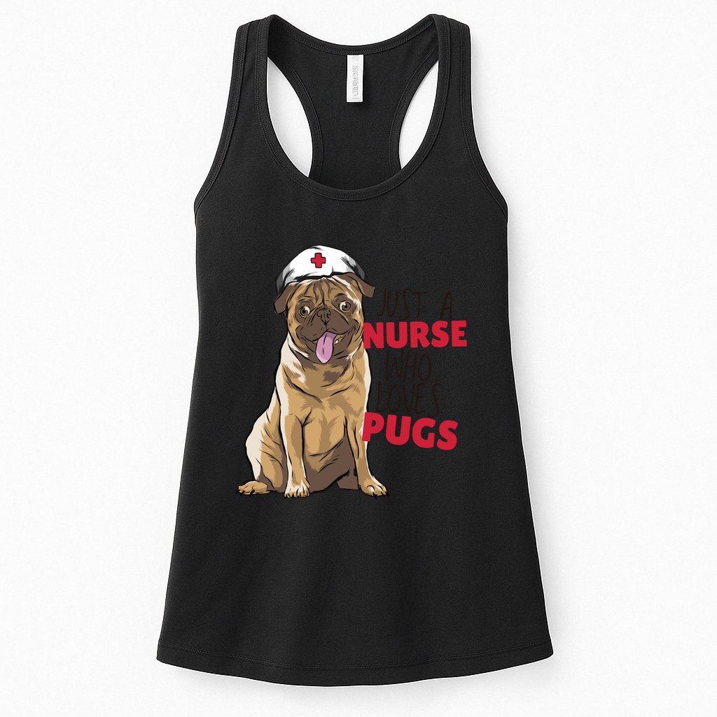 Just A Nurse Who Loves Pugs Womens Tank Top