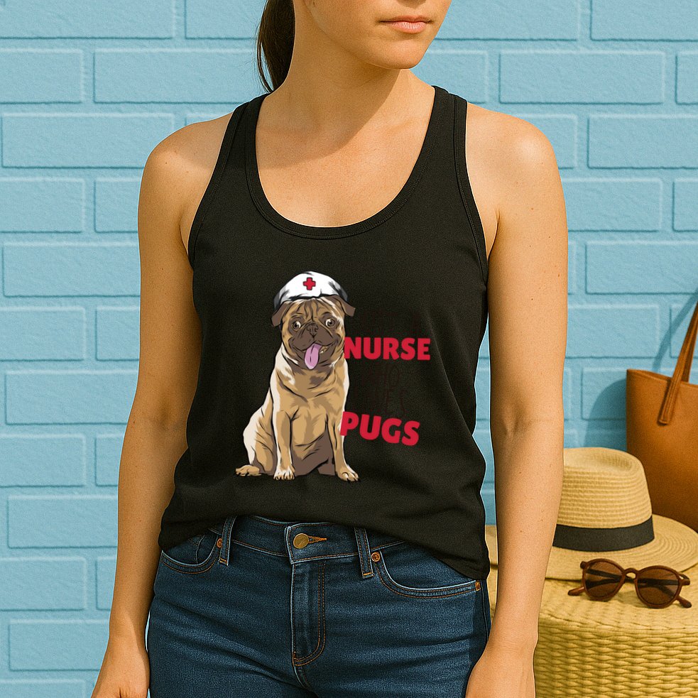 Just A Nurse Who Loves Pugs Womens Tank Top