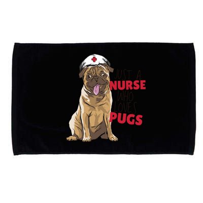 Just A Nurse Who Loves Pugs Microfiber Hand Towel