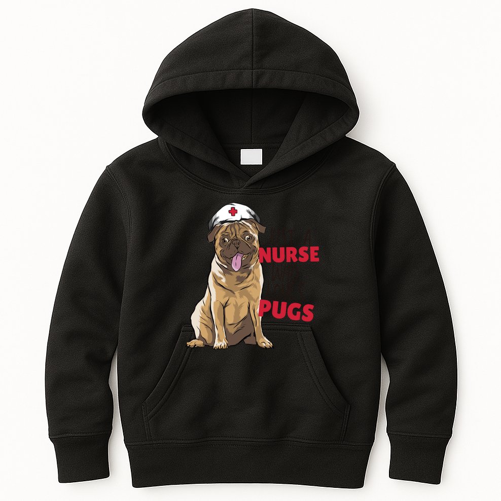 Just A Nurse Who Loves Pugs Kids Hoodie