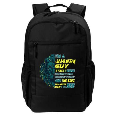 January Birthday Guy Has 3 Sides Sweet Funny Crazy  Backpack