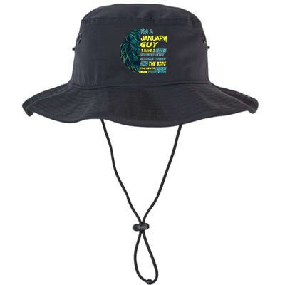January Birthday Guy Has 3 Sides Sweet Funny Crazy  Bucket Hat