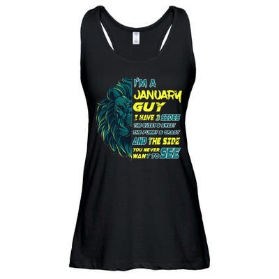 January Birthday Guy Has 3 Sides Sweet Funny Crazy  Ladies Essential Flowy Tank