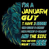January Birthday Guy Has 3 Sides Sweet Funny Crazy  16 in Basic Backpack