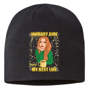 January Girl Living My Best Life Sustainable Beanie