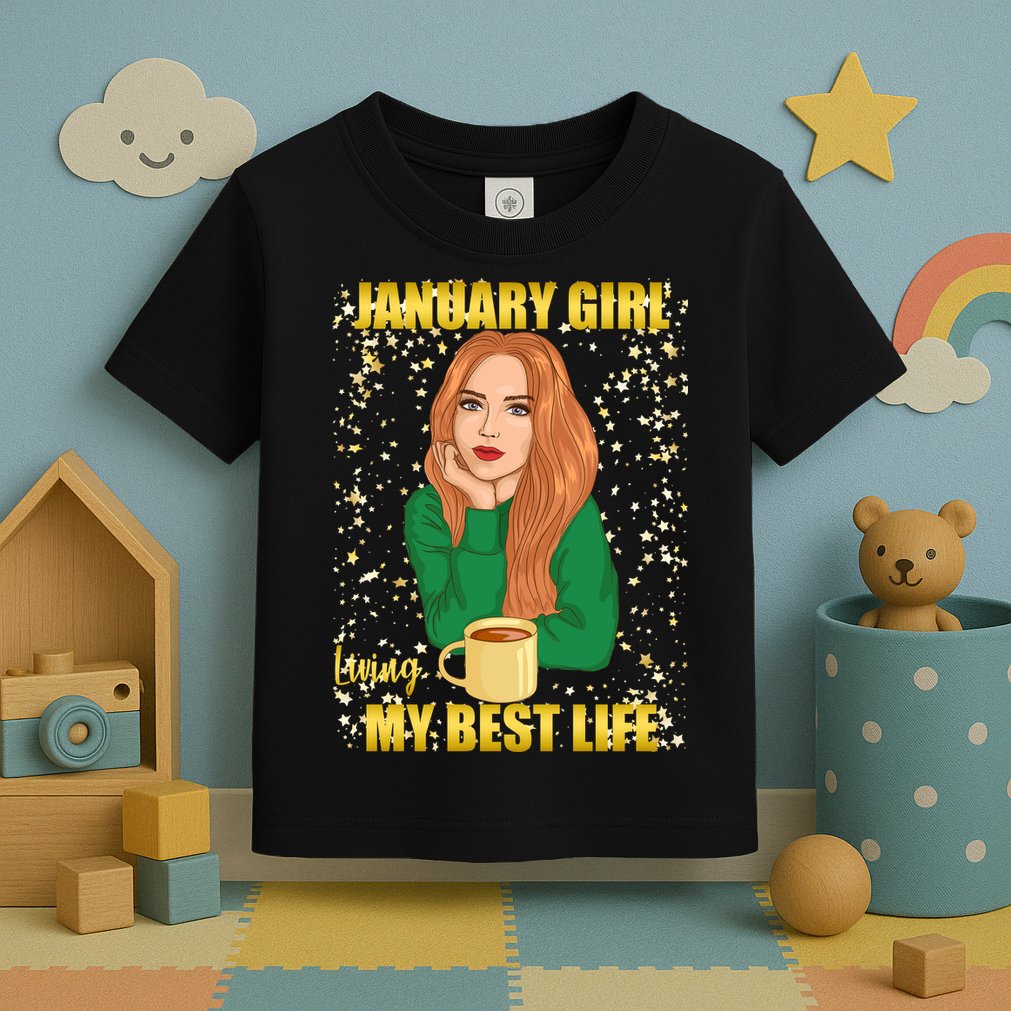 January Girl Living My Best Life Toddler T-Shirt