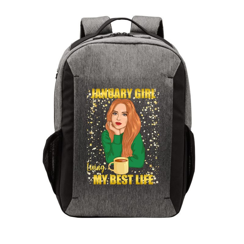 January Girl Living My Best Life Vector Backpack