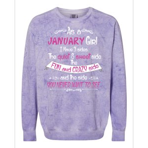 January Girl Sweet But Crazy Funny Birthday Colorblast Crewneck Sweatshirt