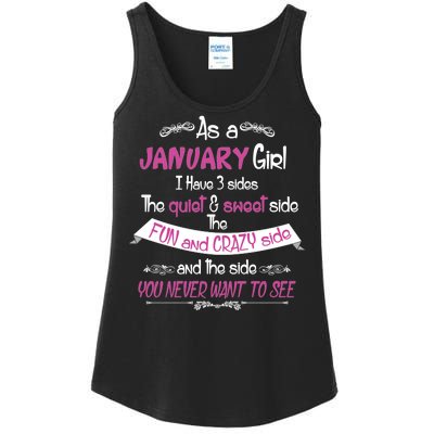 January Girl Sweet But Crazy Funny Birthday Ladies Essential Tank