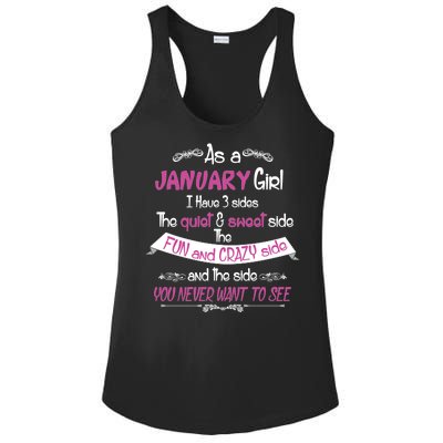 January Girl Sweet But Crazy Funny Birthday Ladies PosiCharge Competitor Racerback Tank