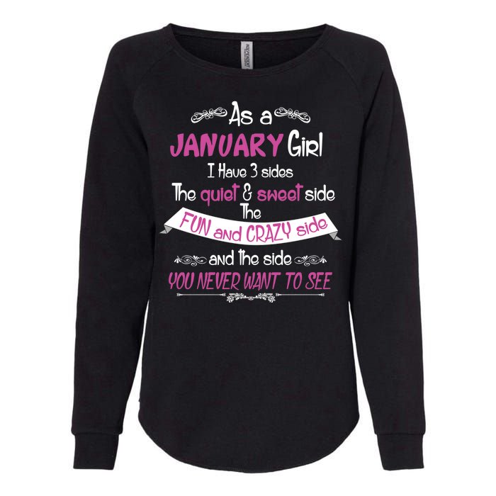 January Girl Sweet But Crazy Funny Birthday Womens California Wash Sweatshirt