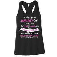 January Girl Sweet But Crazy Funny Birthday Women's Racerback Tank