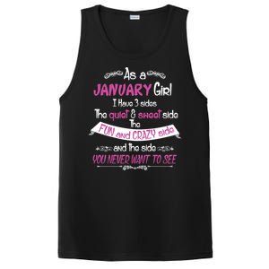 January Girl Sweet But Crazy Funny Birthday PosiCharge Competitor Tank