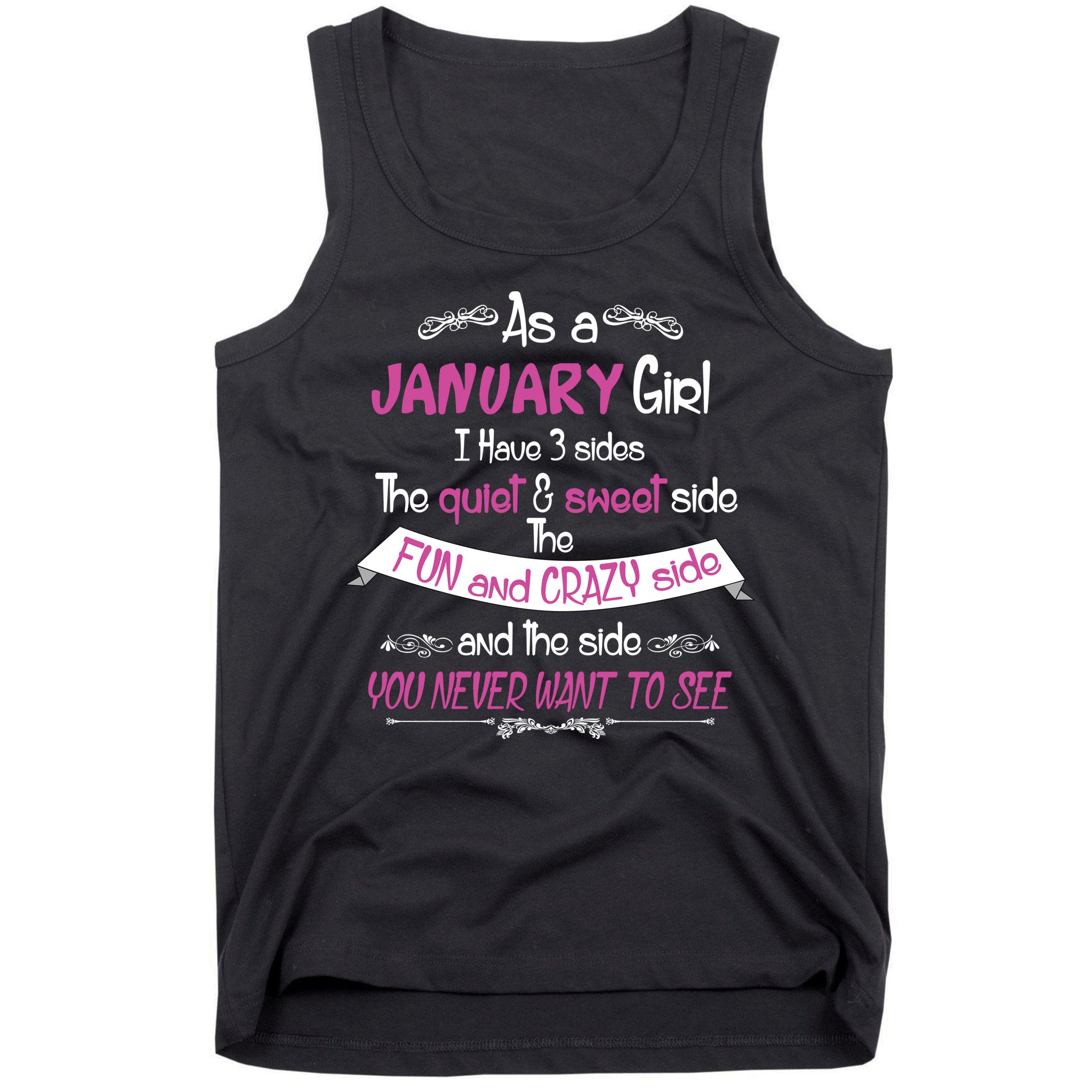 January Girl Sweet But Crazy Funny Birthday Tank Top